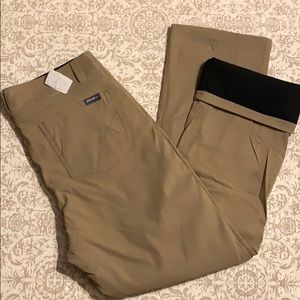 COPY - FLEECE LINED TAN PANTS - EDDIE BAUER